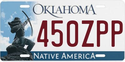 OK license plate 450ZPP