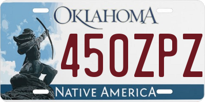 OK license plate 450ZPZ