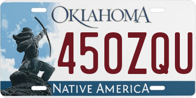 OK license plate 450ZQU