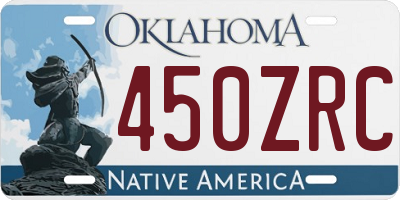 OK license plate 450ZRC