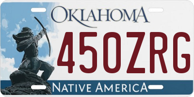 OK license plate 450ZRG