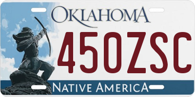 OK license plate 450ZSC