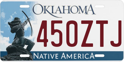 OK license plate 450ZTJ