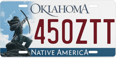 OK license plate 450ZTT