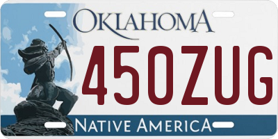 OK license plate 450ZUG