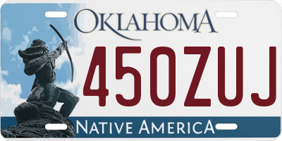 OK license plate 450ZUJ