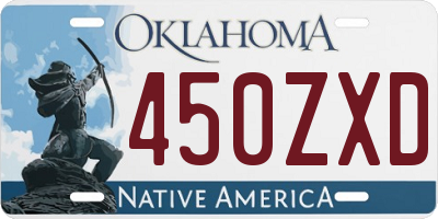 OK license plate 450ZXD