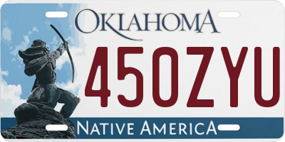 OK license plate 450ZYU