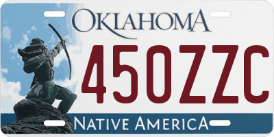 OK license plate 450ZZC