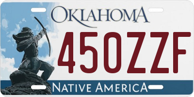 OK license plate 450ZZF