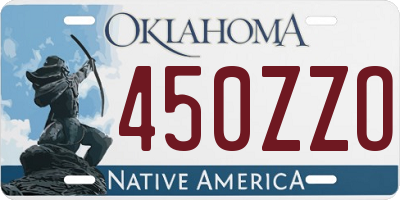 OK license plate 450ZZO