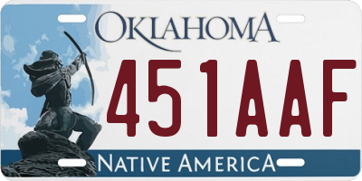 OK license plate 451AAF