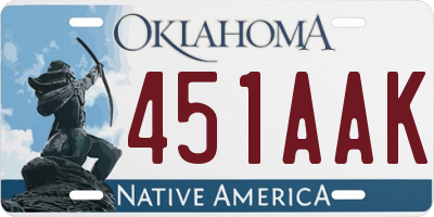 OK license plate 451AAK