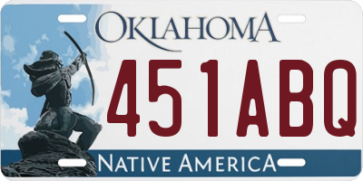 OK license plate 451ABQ