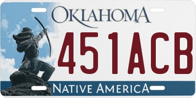 OK license plate 451ACB