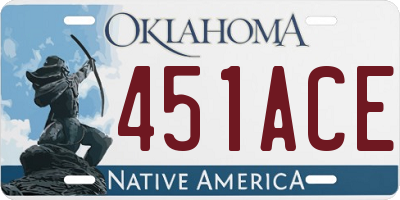 OK license plate 451ACE
