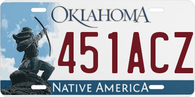OK license plate 451ACZ