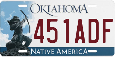 OK license plate 451ADF