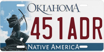 OK license plate 451ADR