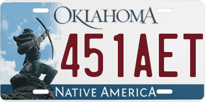 OK license plate 451AET