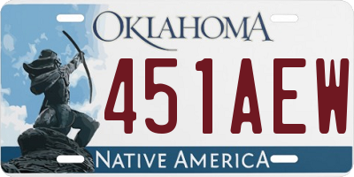 OK license plate 451AEW
