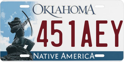 OK license plate 451AEY