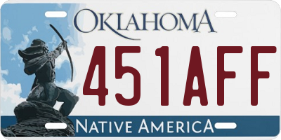 OK license plate 451AFF