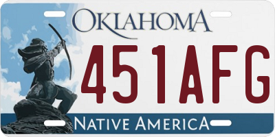 OK license plate 451AFG