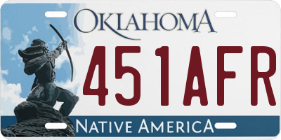 OK license plate 451AFR