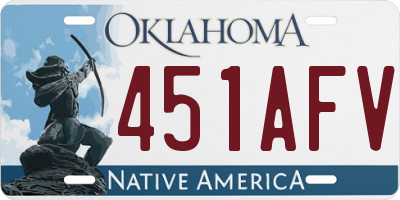 OK license plate 451AFV