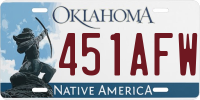 OK license plate 451AFW