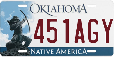 OK license plate 451AGY
