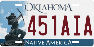 OK license plate 451AIA