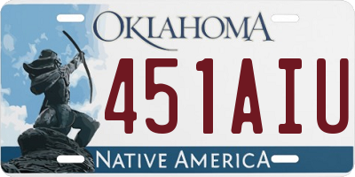 OK license plate 451AIU