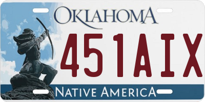 OK license plate 451AIX