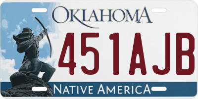 OK license plate 451AJB