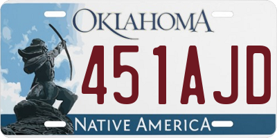 OK license plate 451AJD