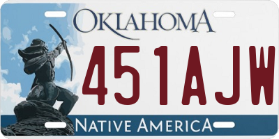 OK license plate 451AJW