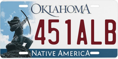 OK license plate 451ALB