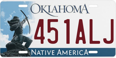 OK license plate 451ALJ
