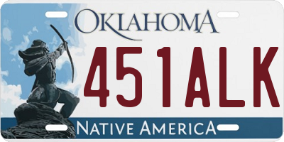 OK license plate 451ALK