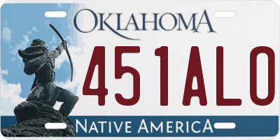 OK license plate 451ALO