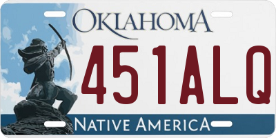 OK license plate 451ALQ