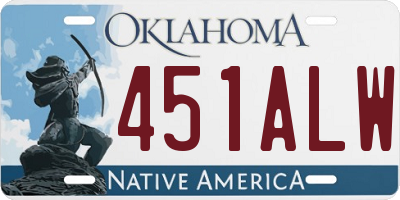 OK license plate 451ALW