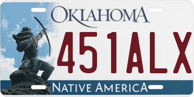 OK license plate 451ALX