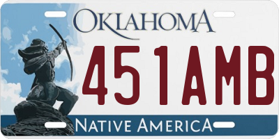 OK license plate 451AMB