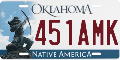 OK license plate 451AMK