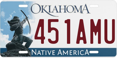 OK license plate 451AMU