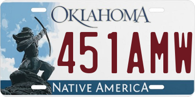 OK license plate 451AMW