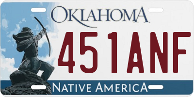 OK license plate 451ANF